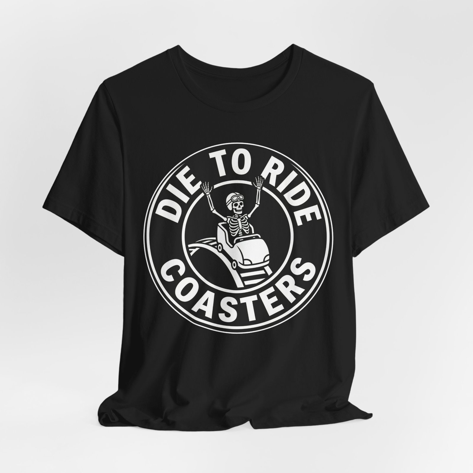 Die to Ride Coasters T‑Shirt — Skeleton Roller Coaster Tee for Thrill‑Seekers - Image 4