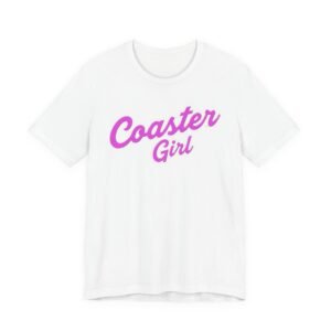 Coaster Girl Tee – Pink Script Graphic T-Shirt
