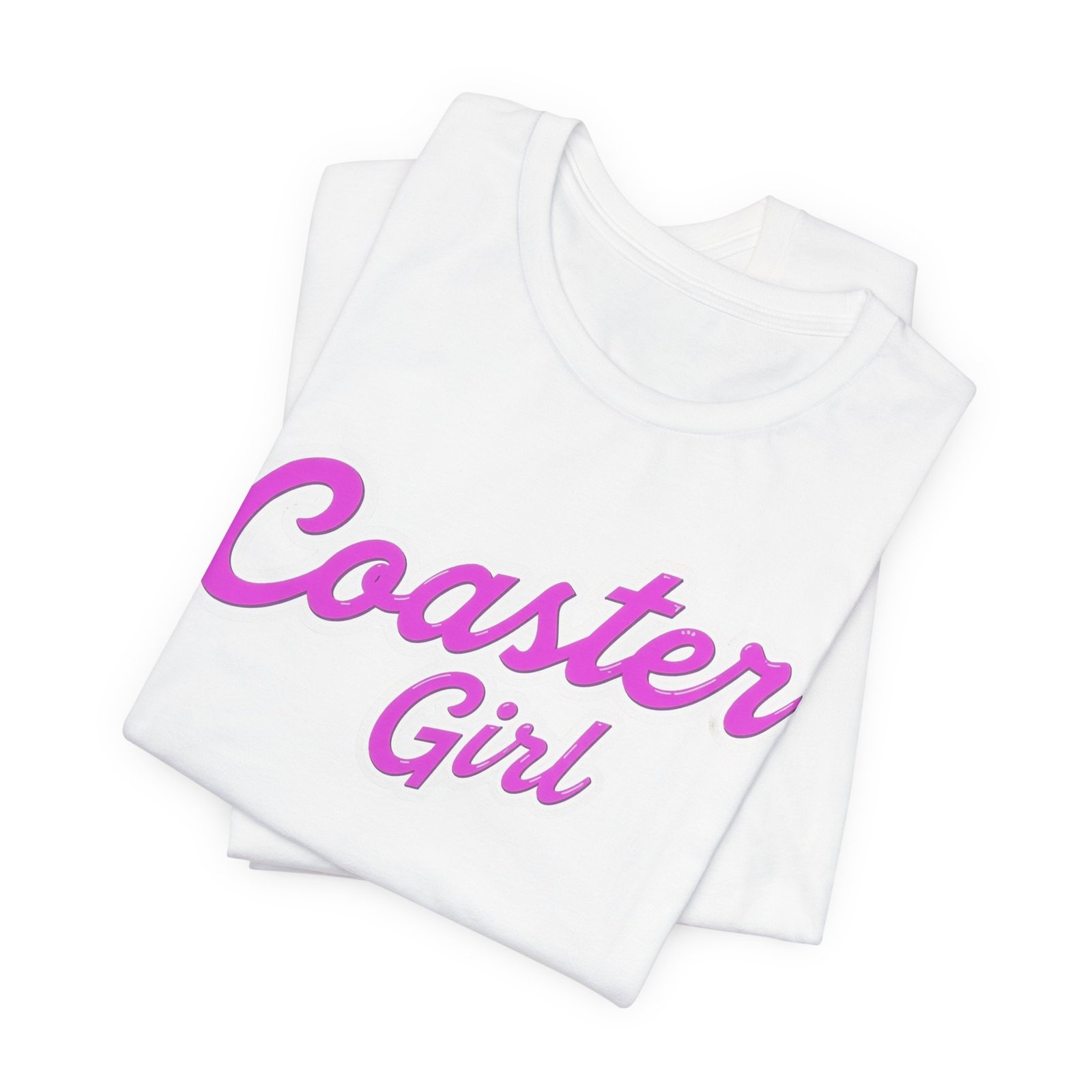 Coaster Girl Tee – Pink Script Graphic T-Shirt - Image 3
