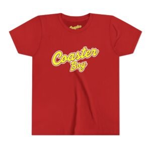 Yellow Coaster Boy Youth T‑Shirt – Retro Amusement Park Graphic Tee